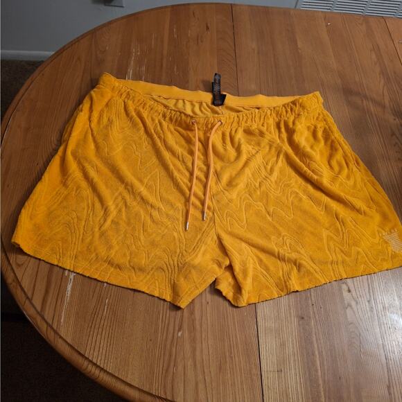 Savage x Fenty by Rihanna Plush Terry Cloth Lounge Shorts - Mustard Yellow 3XL - Picture 1 of 6